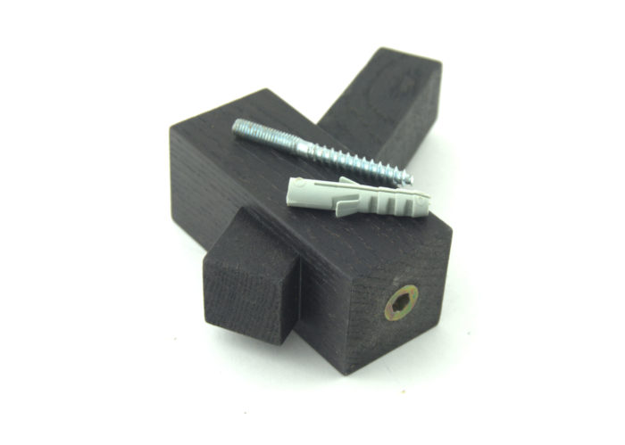 Muurhaak / kapstok zwart eiken model TROY