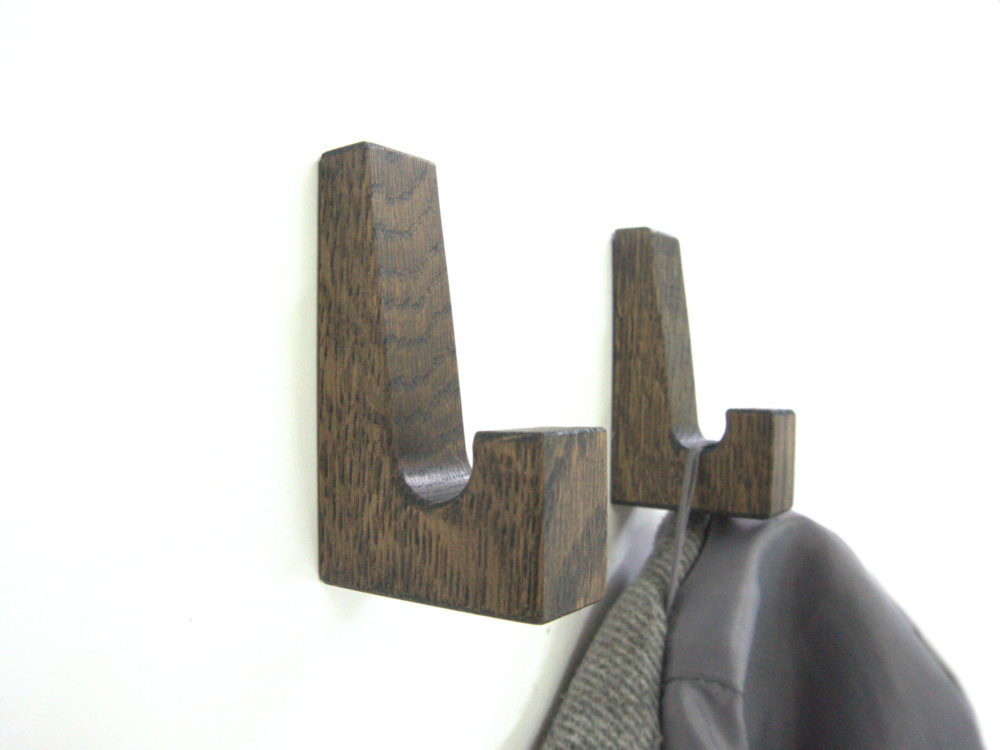 Houten kapstokhaak donker bruin cacao