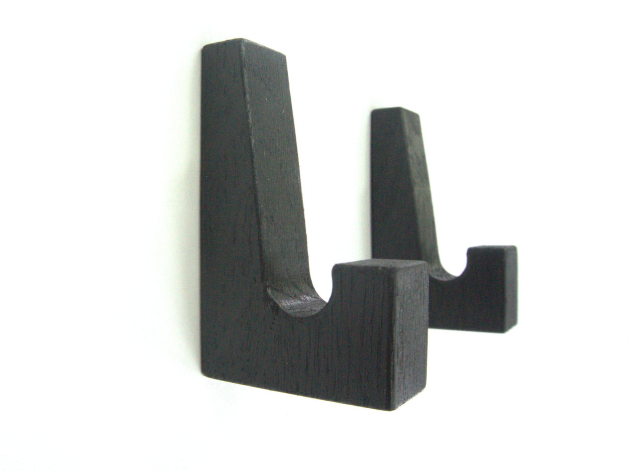 Houten kapstokhaak zwart eiken